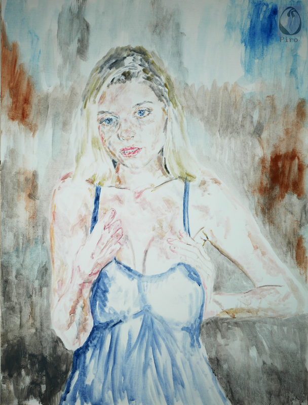 oil on paper - olio su carta di Piro